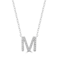 DIAMOND INITIAL NECKLACE | 9K SOLID WHITE GOLD