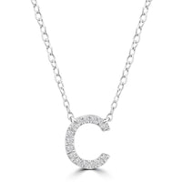DIAMOND INITIAL NECKLACE | 9K SOLID WHITE GOLD