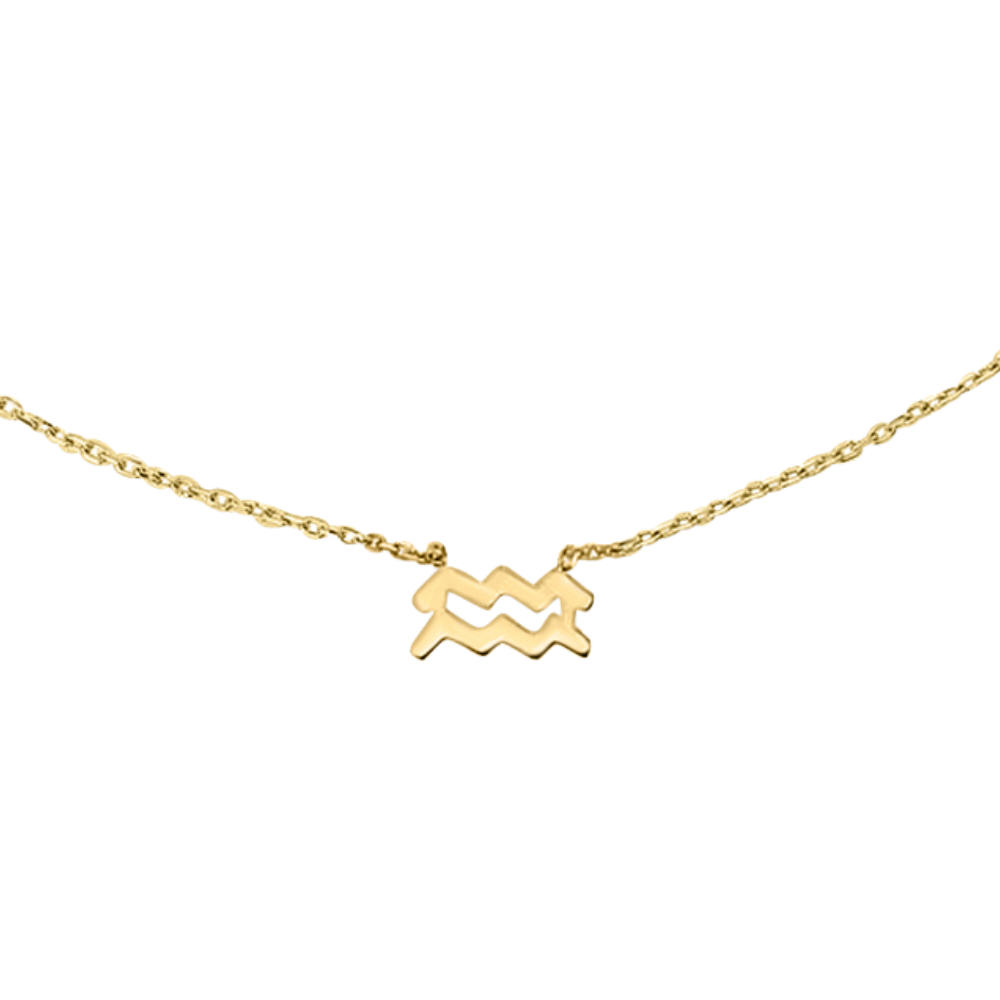 AQUARIUS ZODIAC NECKLACE | 9K SOLID GOLD