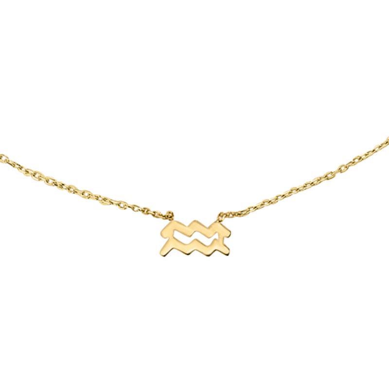 AQUARIUS ZODIAC NECKLACE | 9K SOLID GOLD