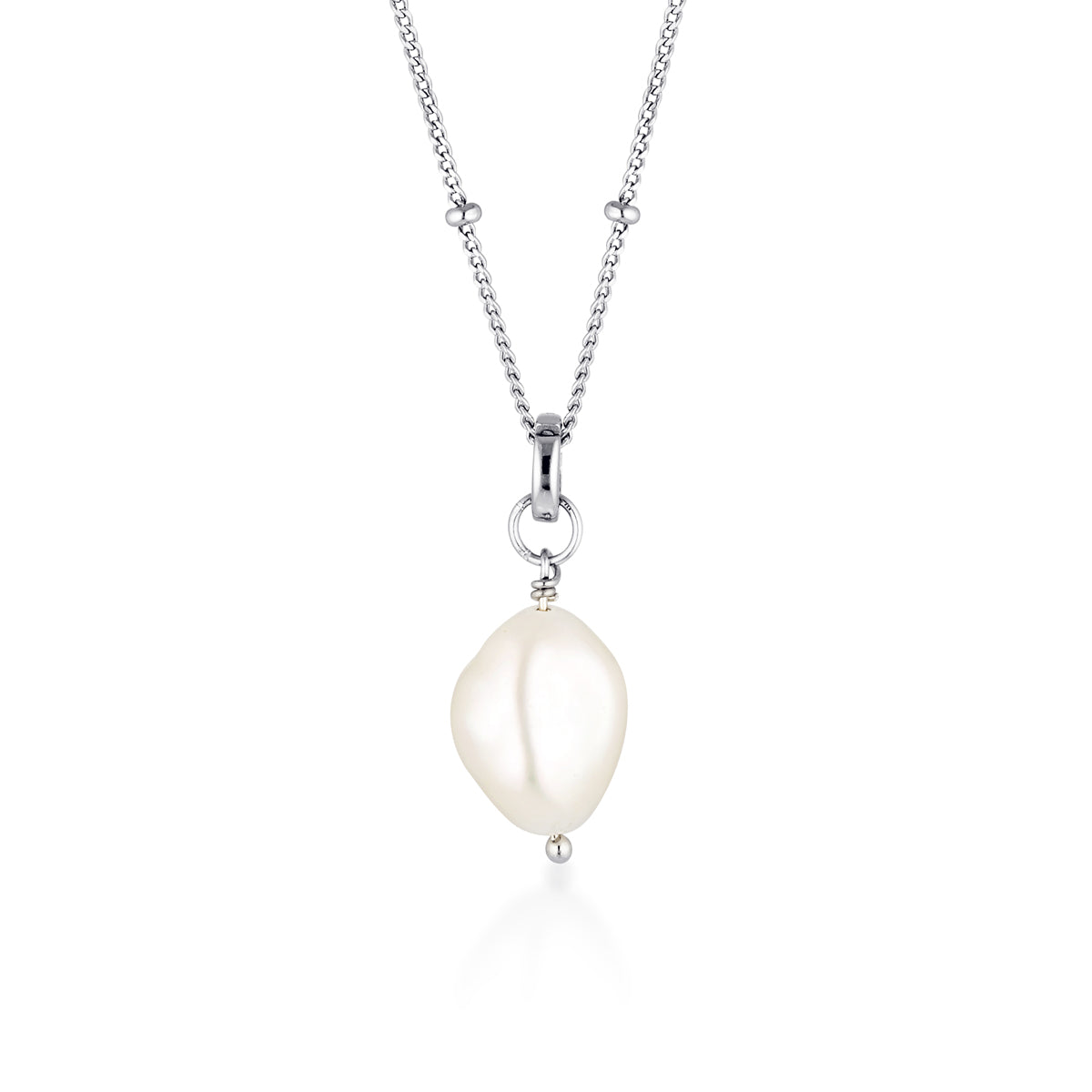 CELINE PEARL NECKLACE | SILVER