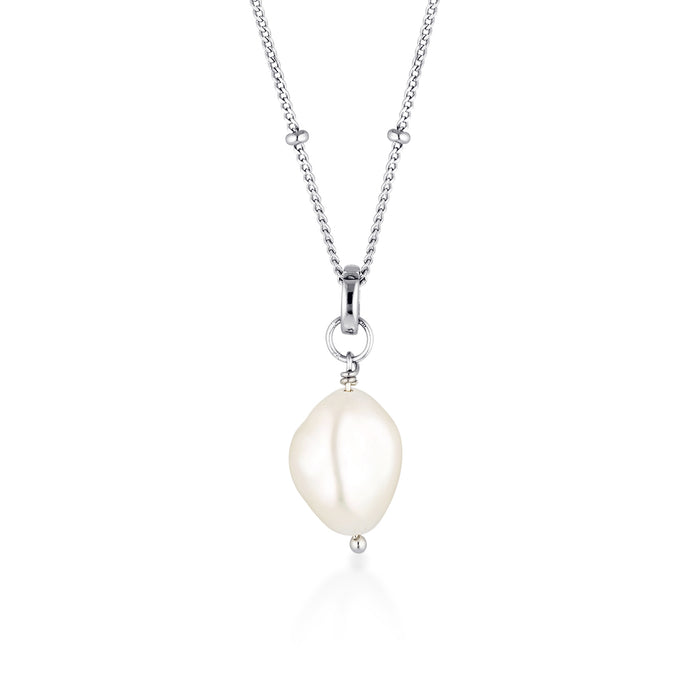 CELINE PEARL NECKLACE | SILVER