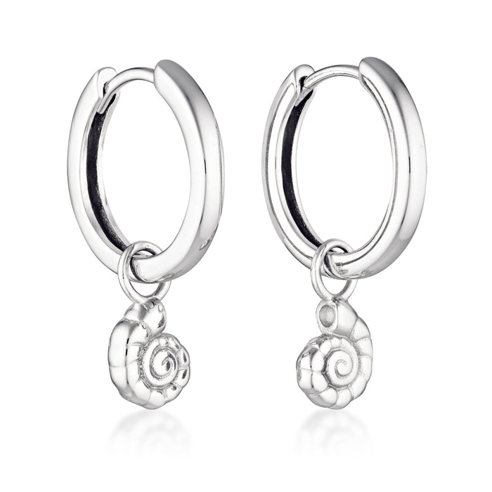 CONCH SHELL HOOPS | SILVER