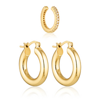 BETTY HOOPS & AELIA EAR CUFF | GOLD