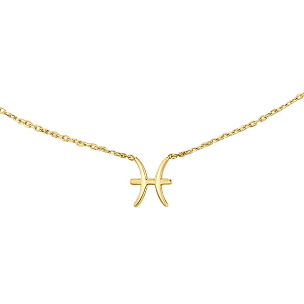 PISCES ZODIAC NECKLACE | 9K SOLID GOLD