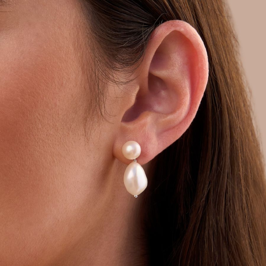 CELINE PEARL EARRINGS | SILVER