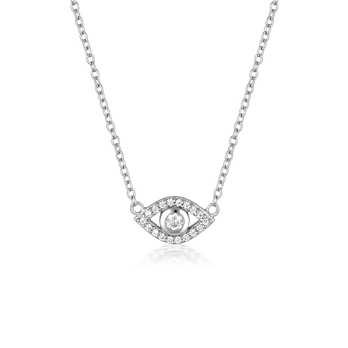 Swarovski evil deals eye necklace silver