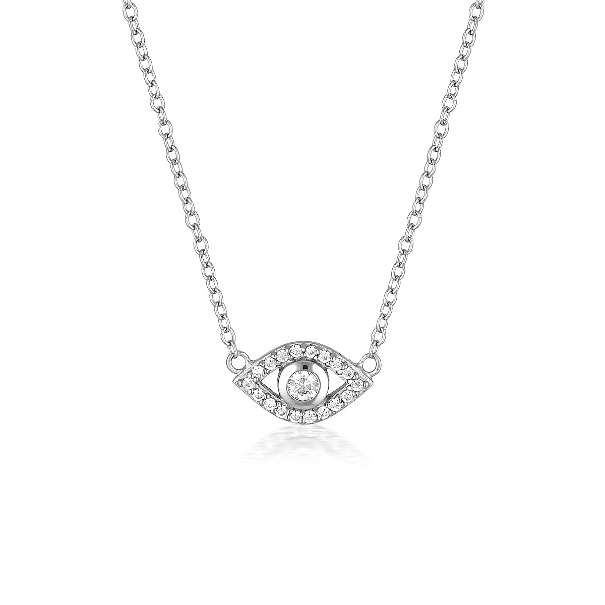 ecommerce image for sterling silver evil necklace necklace with cz stones