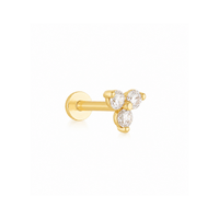 Lotus Flatback Stud - Gold