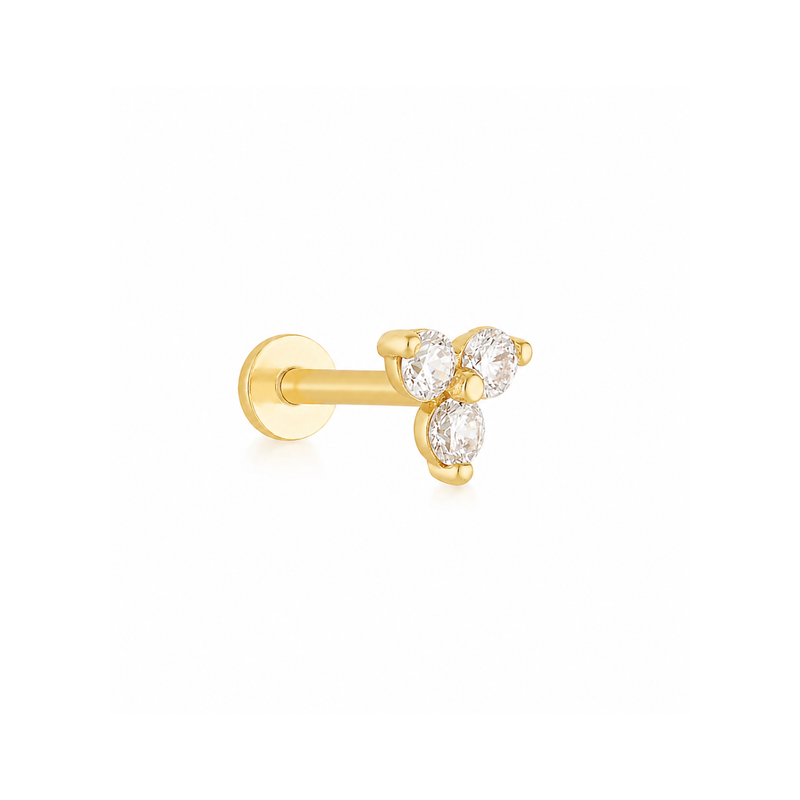 Lotus Flatback Stud - Gold