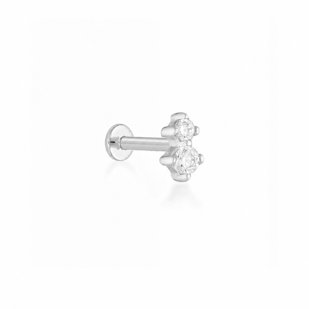 Niva Flatback Stud - Silver
