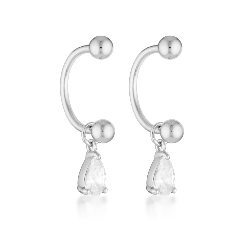 Thea U Hoops - Silver