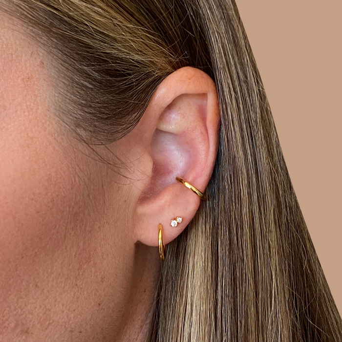 SENA SLEEPER HOOPS, NIVA STUDS & BARE EAR CUFF | GOLD