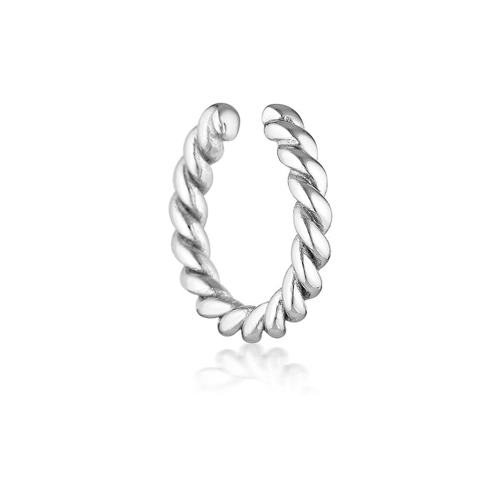 ISLA ROPE EAR CUFF | SILVER
