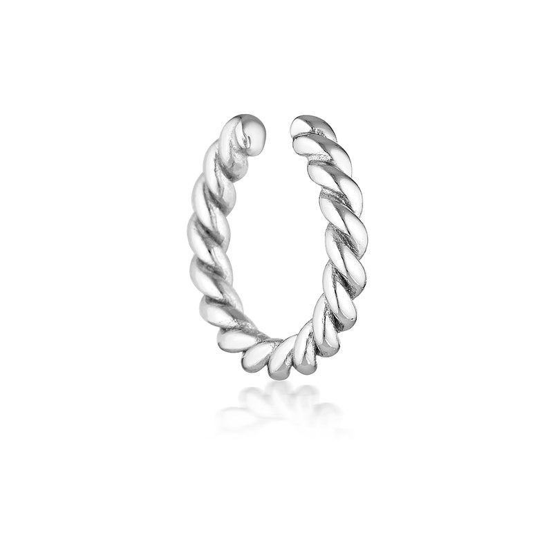 ISLA ROPE EAR CUFF | SILVER