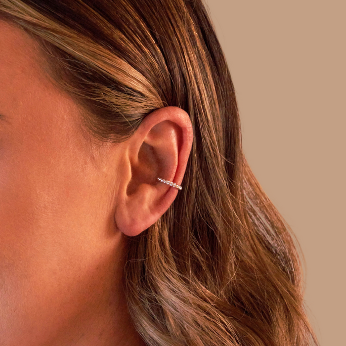 ISLA ROPE EAR CUFF | SILVER
