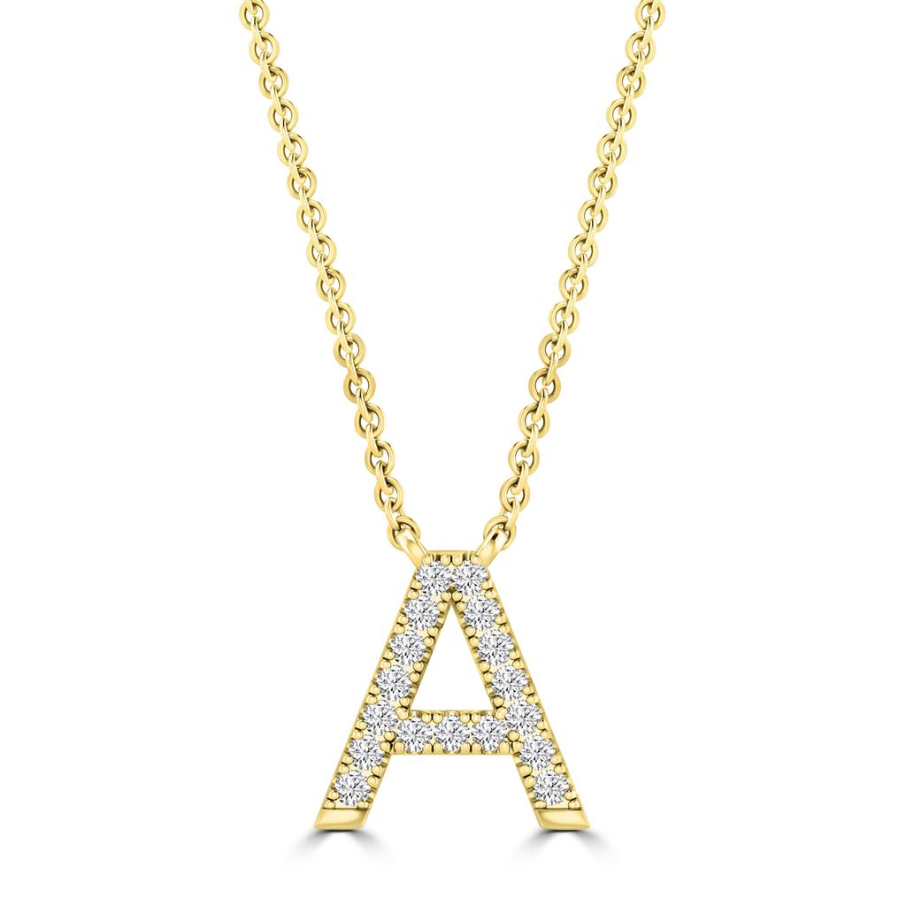 DIAMOND INITIAL NECKLACE | 9K SOLID GOLD