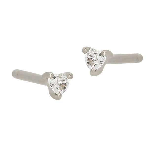 JULIET HEART STUDS | SILVER