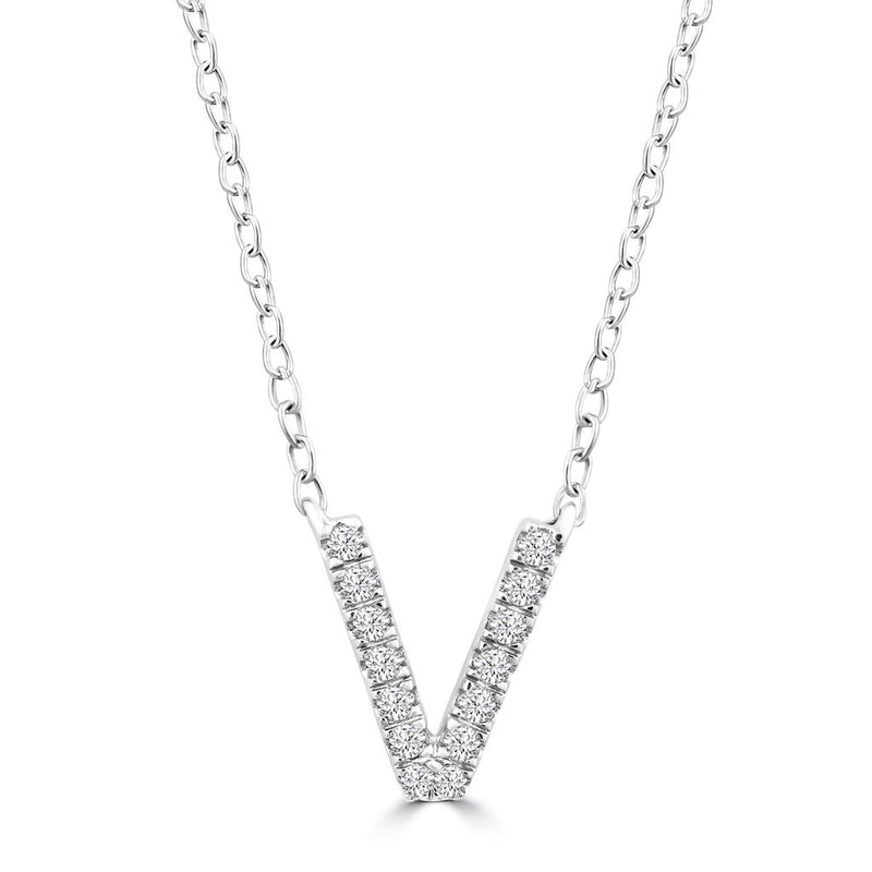 DIAMOND INITIAL NECKLACE | 9K SOLID WHITE GOLD