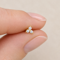 Lotus Flatback Stud - Gold