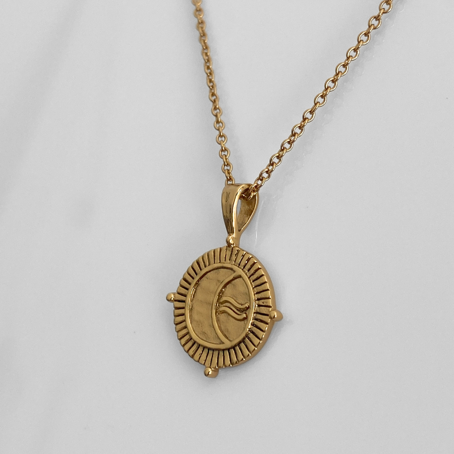 FREESTONE MOON & WATER NECKLACE | GOLD