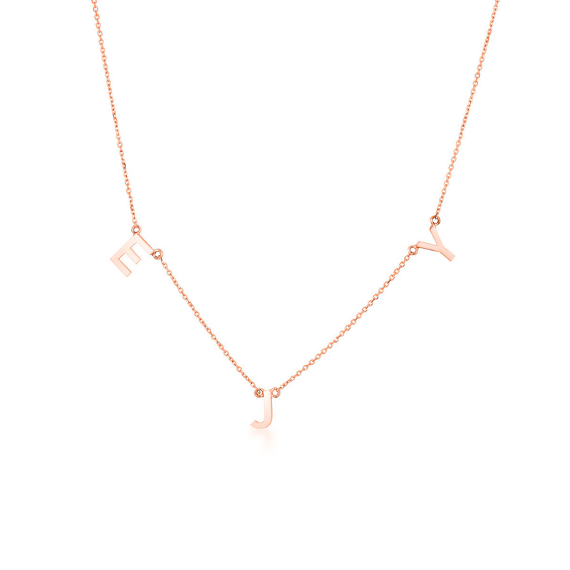 PETITE MULTIPLE INITIAL NECKLACE | SOLID GOLD