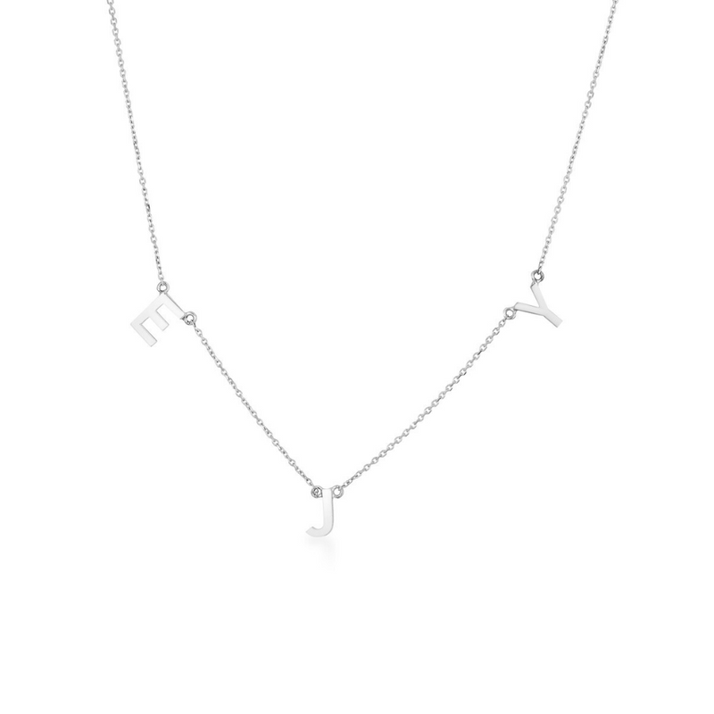 PETITE MULTIPLE INITIAL NECKLACE | SOLID GOLD