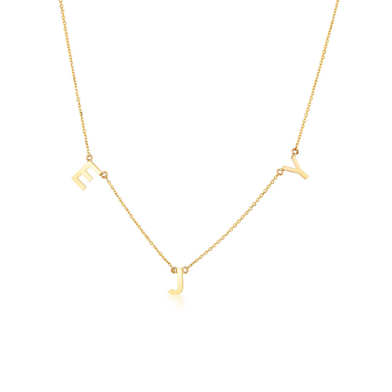 PETITE MULTIPLE INITIAL NECKLACE | SOLID GOLD