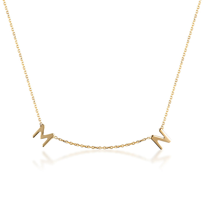 MULTIPLE PETITE INITIAL NECKLACE | SOLID GOLD