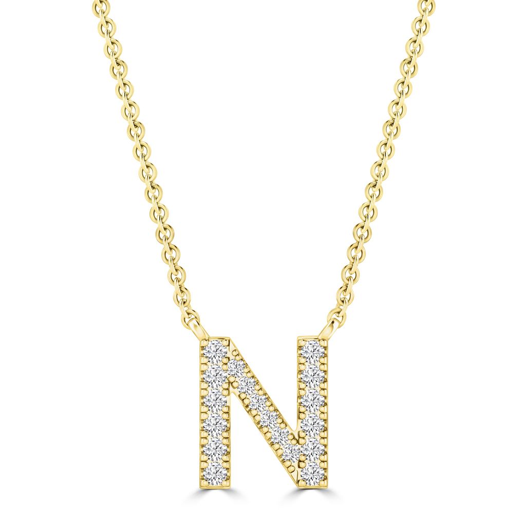 DIAMOND INITIAL NECKLACE | 9K SOLID GOLD