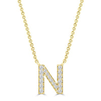 DIAMOND INITIAL NECKLACE | 9K SOLID GOLD