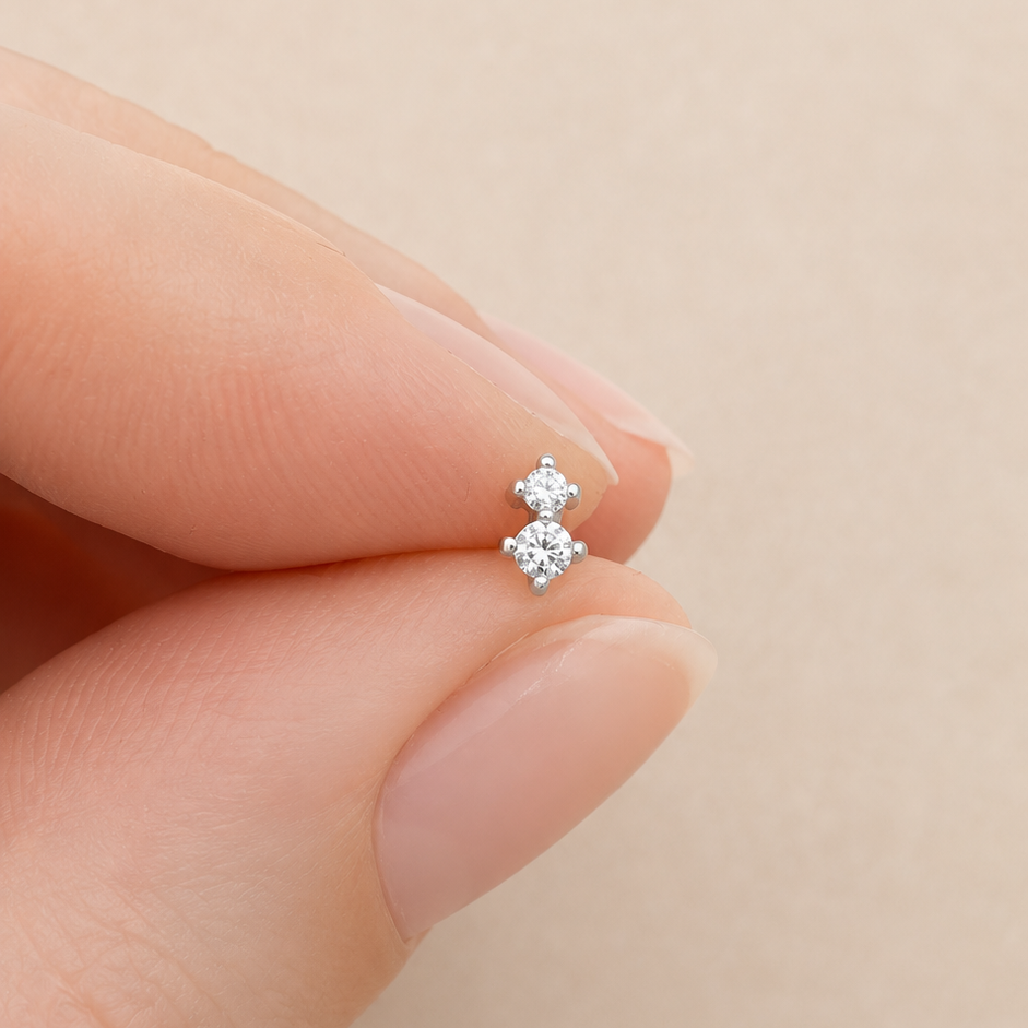 Niva Flatback Stud - Silver