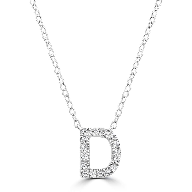 DIAMOND INITIAL NECKLACE | 9K SOLID WHITE GOLD