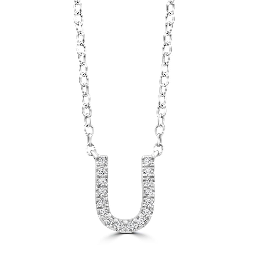 DIAMOND INITIAL NECKLACE | 9K SOLID WHITE GOLD