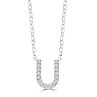 DIAMOND INITIAL NECKLACE | 9K SOLID WHITE GOLD