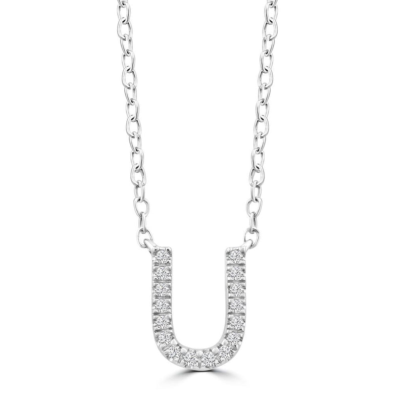 DIAMOND INITIAL NECKLACE | 9K SOLID WHITE GOLD