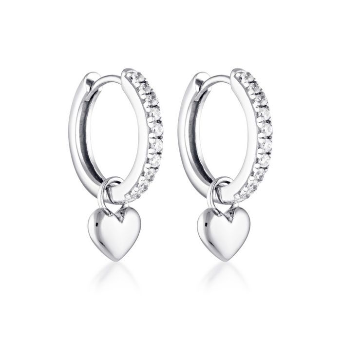 PARIS HEART HOOPS | SILVER