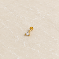 Pear Flatback Stud - Gold