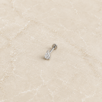 Pear Flatback Stud - Silver