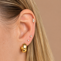 Pear Flatback Stud - Silver