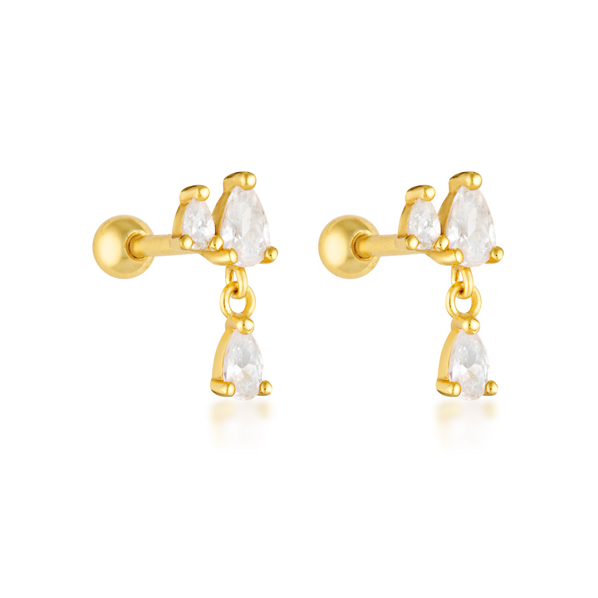 Riley Ball Back Stud - Gold