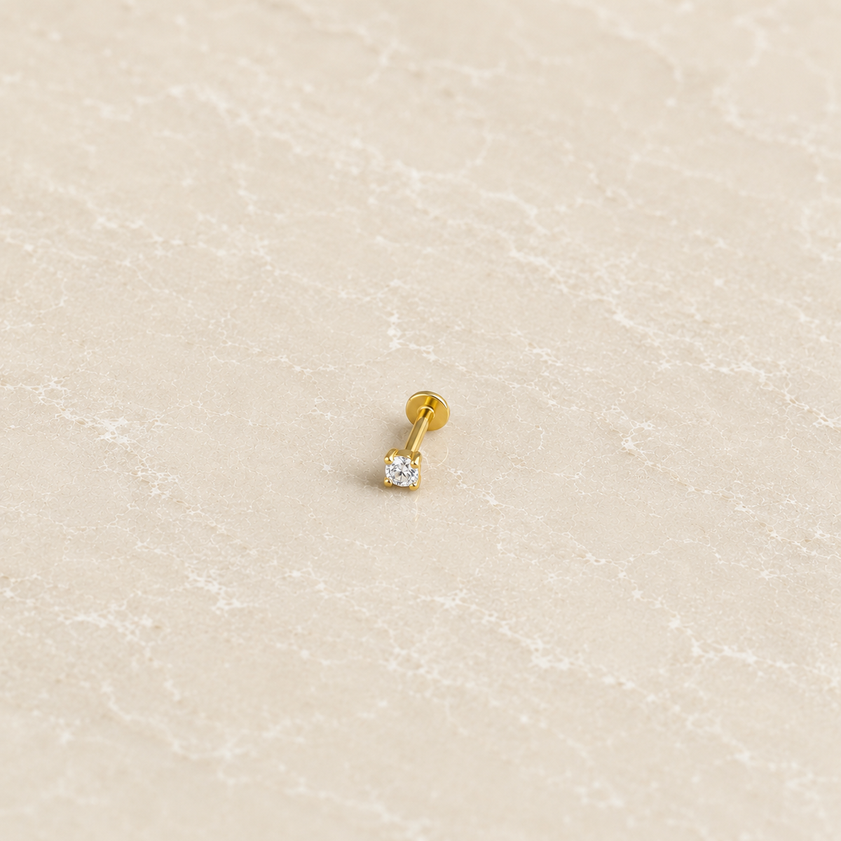 Round Flatback Stud - Gold