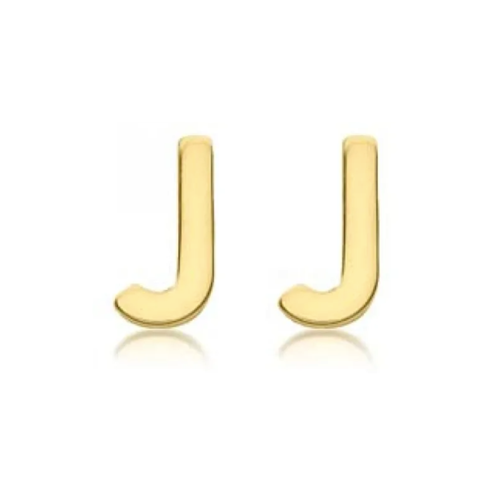 'J' INITIAL STUD EARRINGS | 9K SOLID GOLD