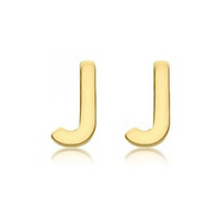 'J' INITIAL STUD EARRINGS | 9K SOLID GOLD