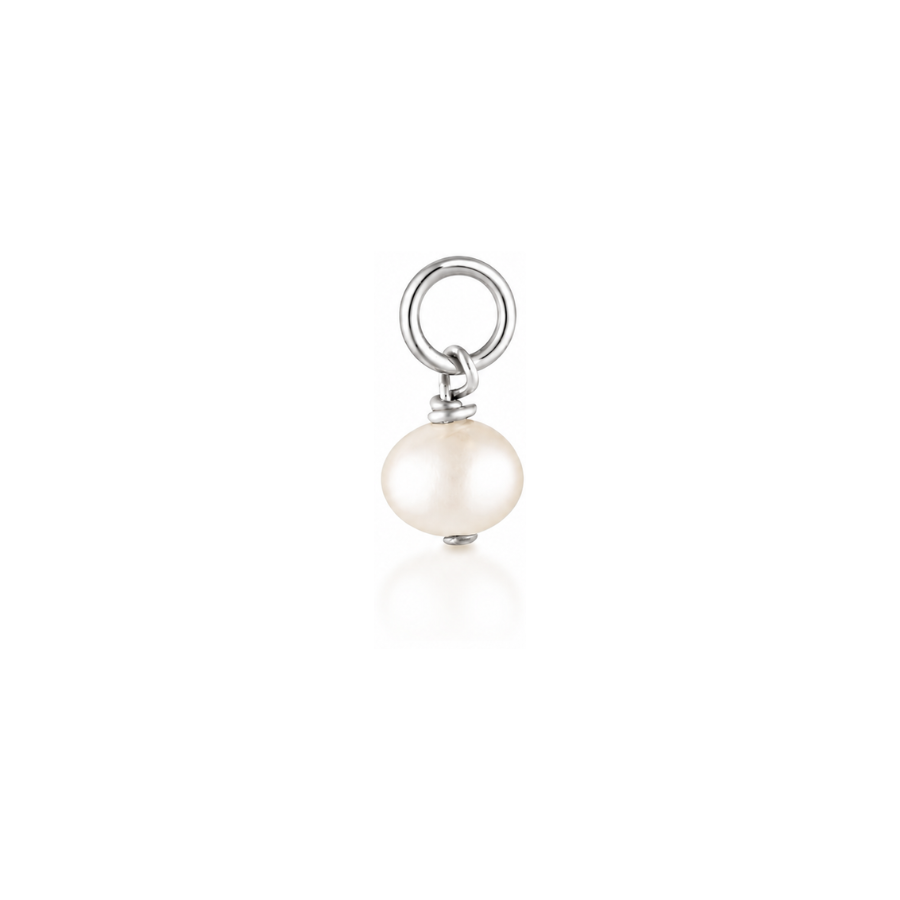 Mini Pearl Charm - Silver