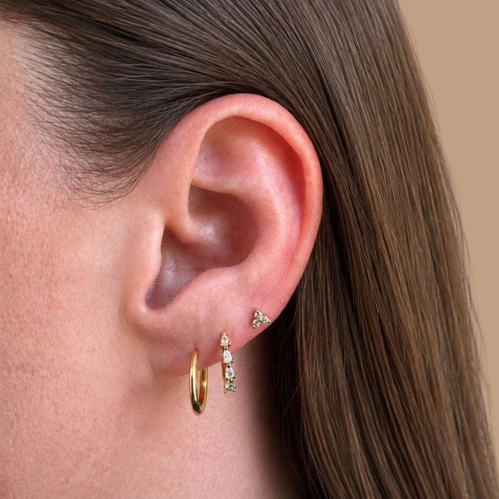 Lotus Flatback Stud - Silver