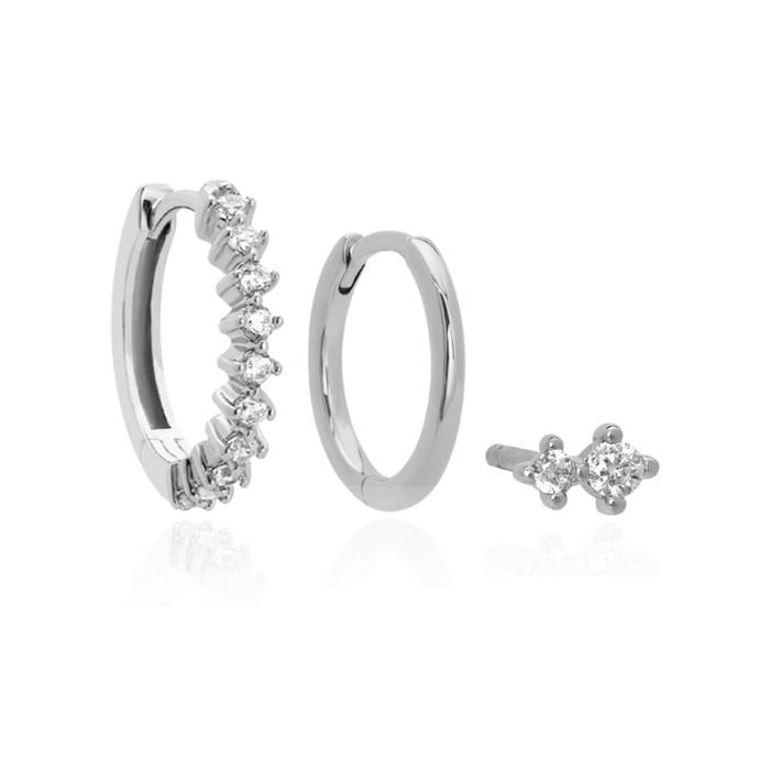 TESA HOOPS, SENA SLEEPER HOOPS & NIVA STUDS | SILVER