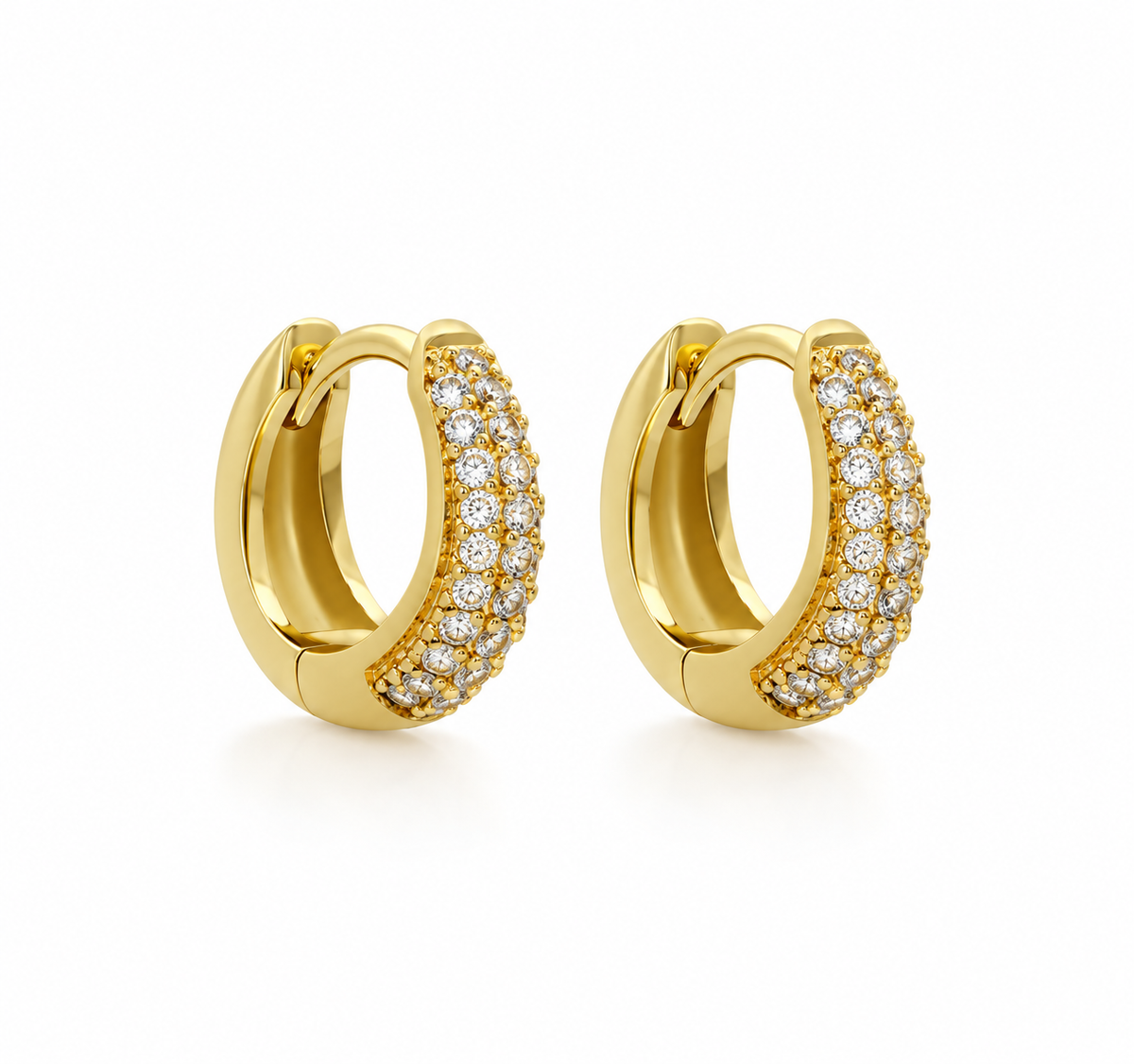 Slim Pavé Tully Huggies - Gold