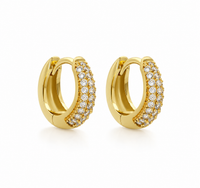 Slim Pavé Tully Huggies - Gold