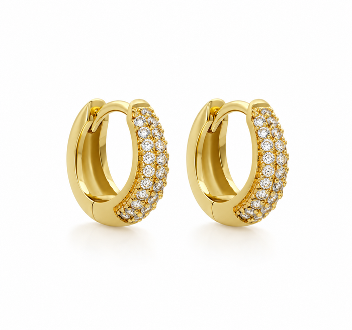 Slim Pavé Tully Huggies - Gold